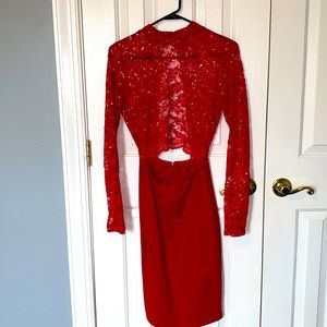 Red Sequins Formal Dress
